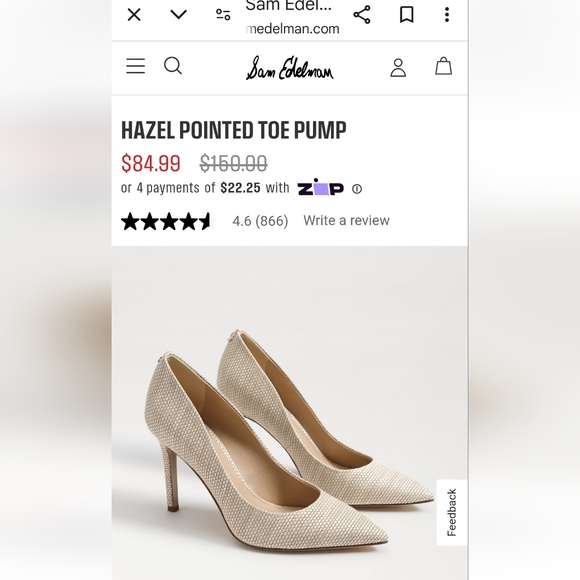 New! Sam Edelman Hazel Ivory Woven Women's Pumps. Size 5.5 - Picture 9 of 9